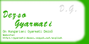 dezso gyarmati business card
